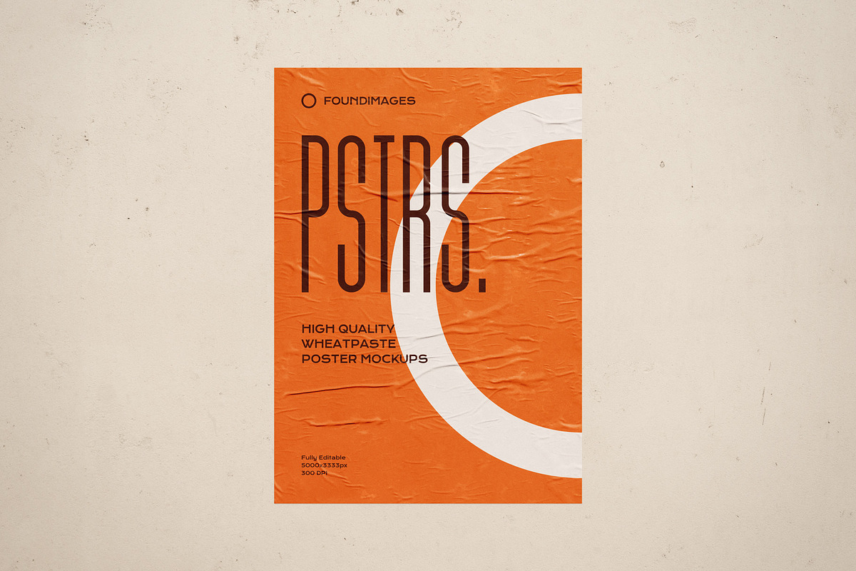 50 poster mockup bundle glued paper, an Advertising Mockup by FoundImages (Photo 15 of 55)