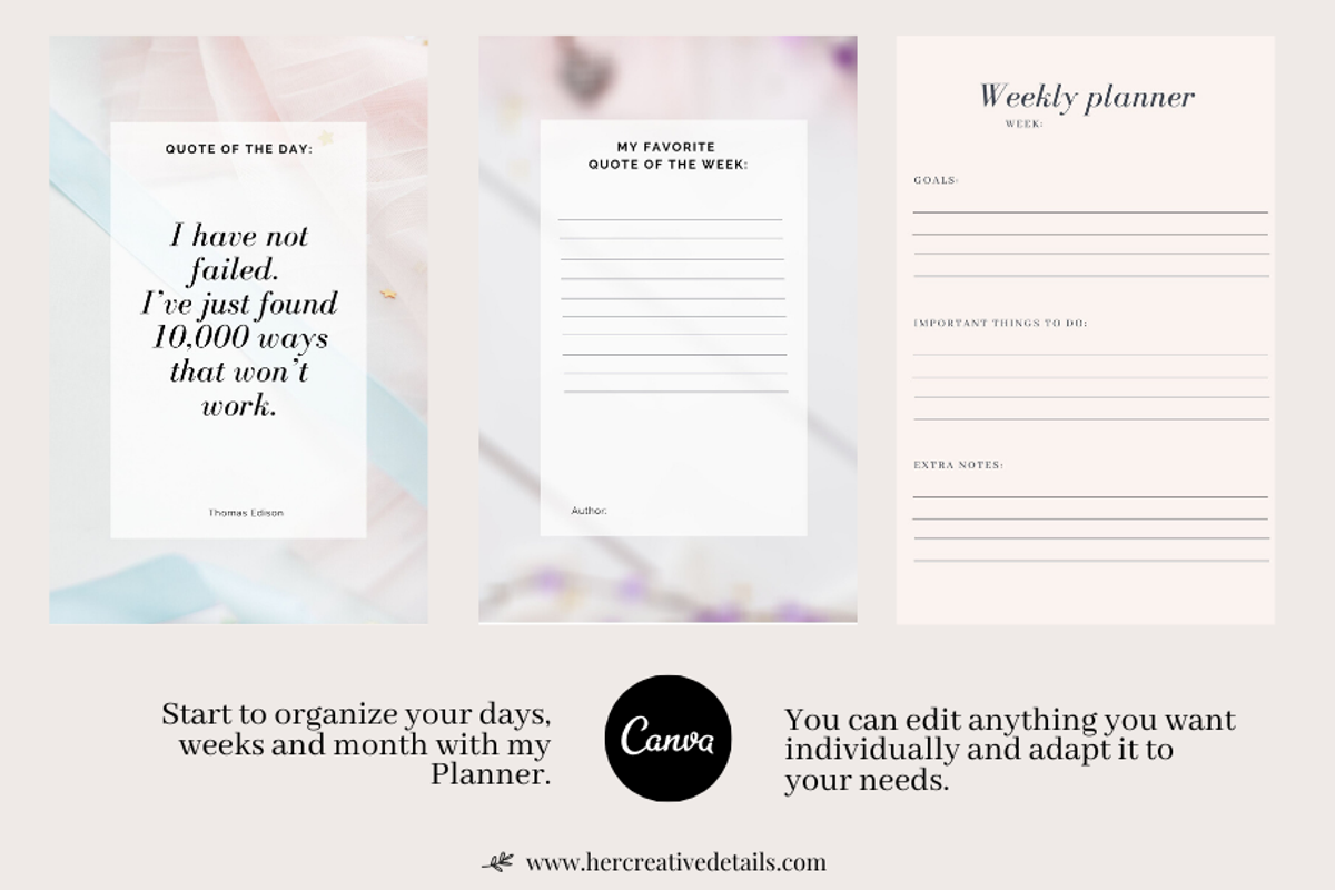 Minimalist Planner Printable PDF, a Brochure Template by Her creative details (Photo 4 of 5)