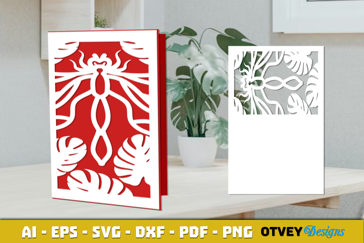 Dragonfly Card Cover Paper Cut 12, an Object Graphic by OTVEY DESIGN (Photo 8 of 13)