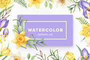 Watercolor Daffodils Set, an Object Graphic by Kotulska (Thumbnail 1 of 3)