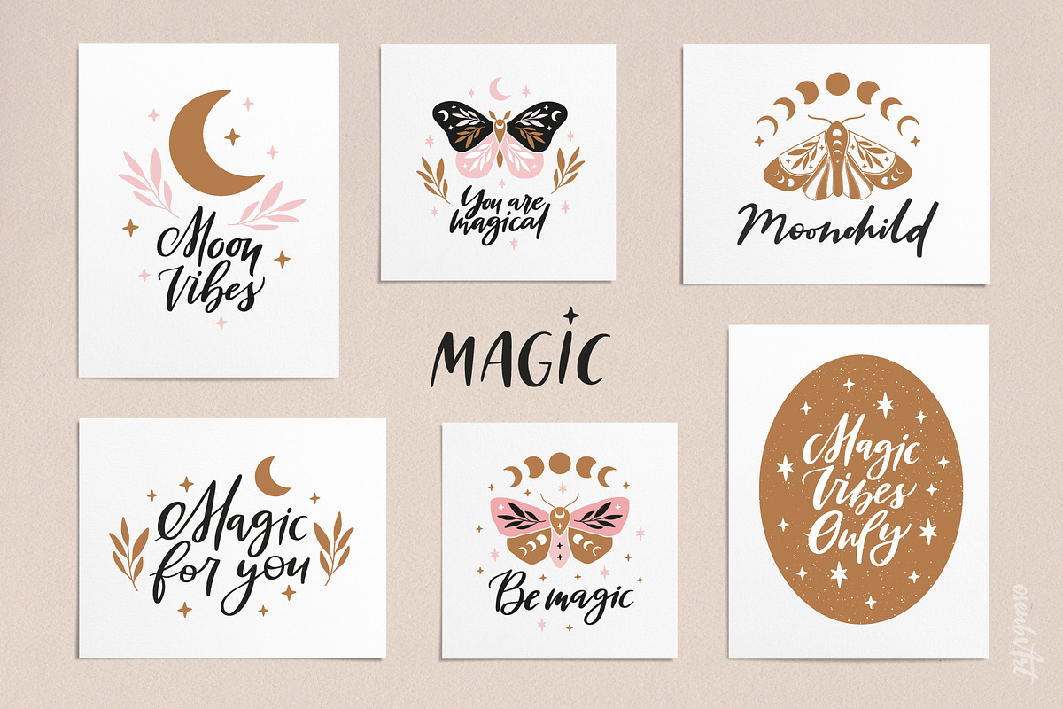 Magic Moon Butterflies Clipart Set, an Object Graphic by Alena Koval (Photo 5 of 15)