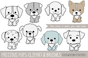 Precious Pups Clipart and Brushes, an Illustration by Colors on Paper (Thumbnail 1 of 2)