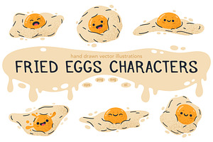Fried eggs characters, a Food Illustration by Torontotokio