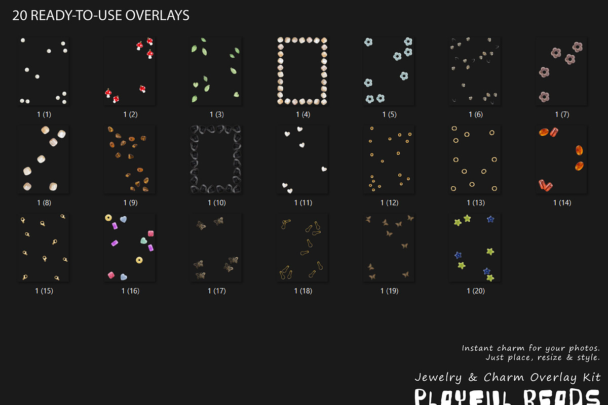 Playful Beads & Jewelry PNG Overlays, a Texture Graphic by DreamoraArt (Photo 5 of 9)