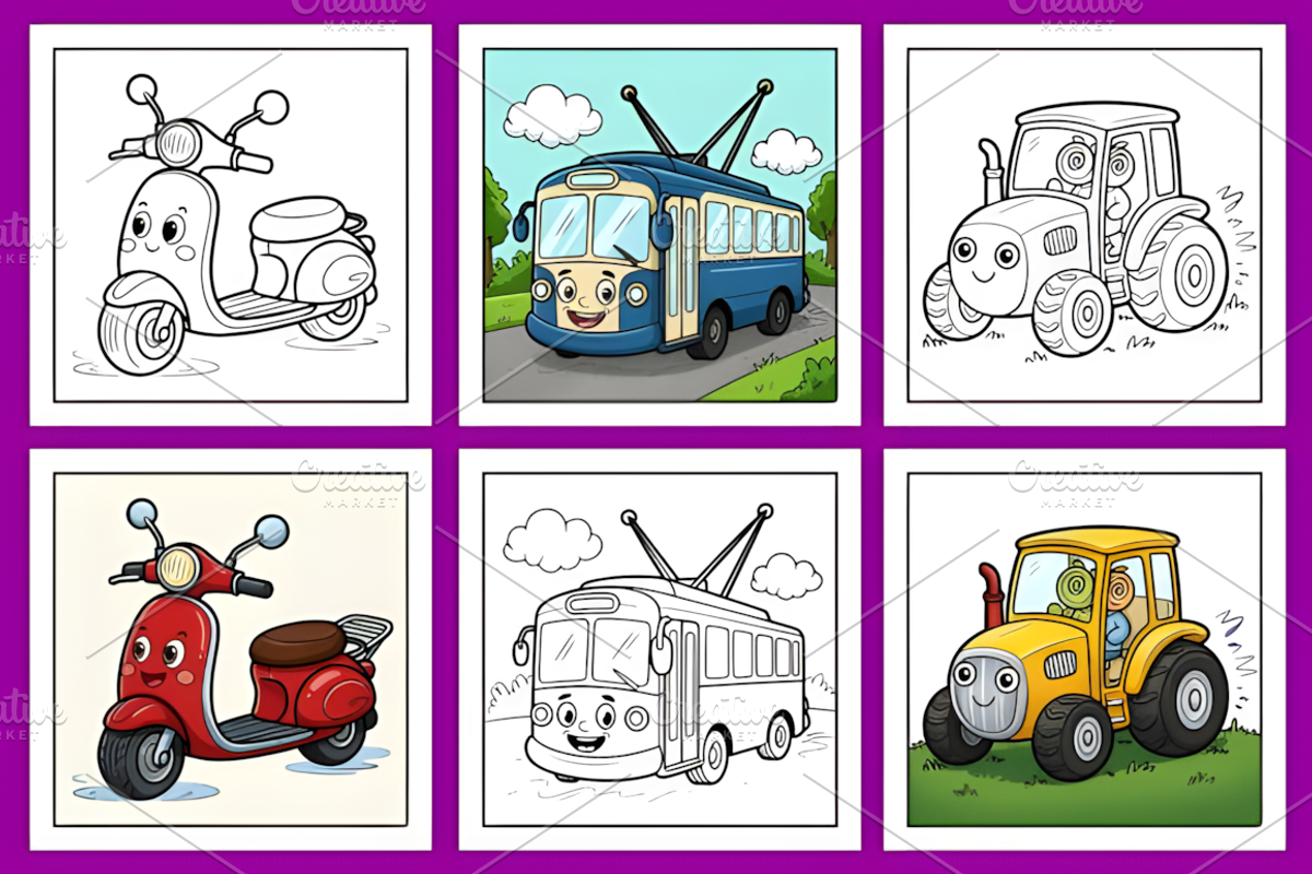 Vroom Vroom Vehicles Coloring Pages, a Decorative Illustration by Coco Bloom (Photo 4 of 4)