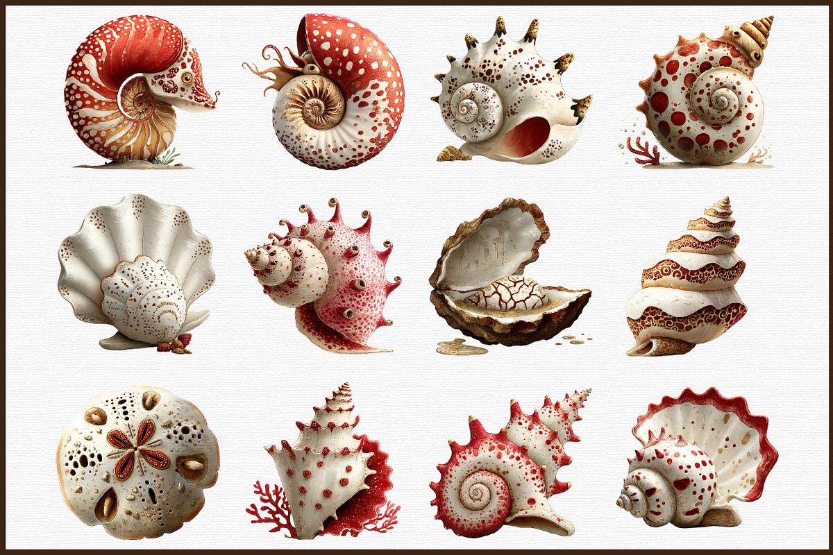 Watercolor Seashells Clipart, an Illustration by Sublimation Artist (Photo 3 of 6)