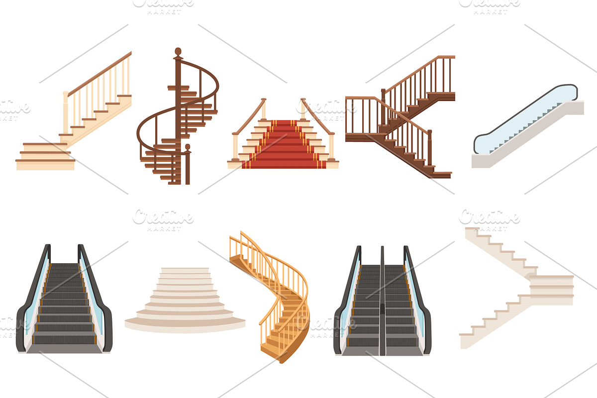 Set of wood stairs with modern, an Object Graphic by Alfmaler