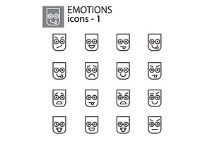 Creative Vector Icon Set - Emoticons