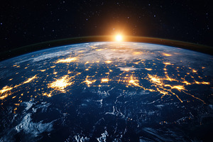 Panoramic shot of Earth from space, a Photo by Pavel_design