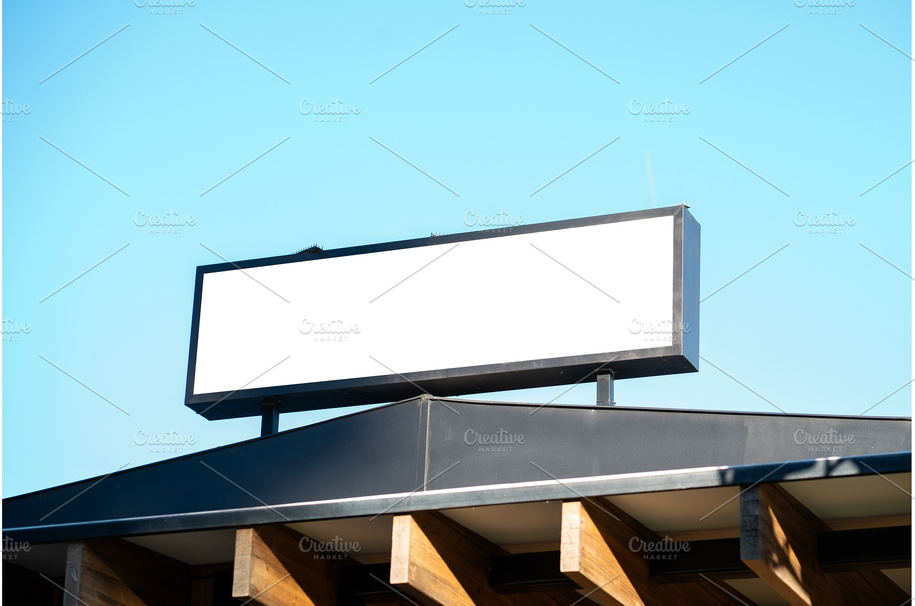 Blank white billboard template on a, an Architecture Photo by volodymyrshtun13795