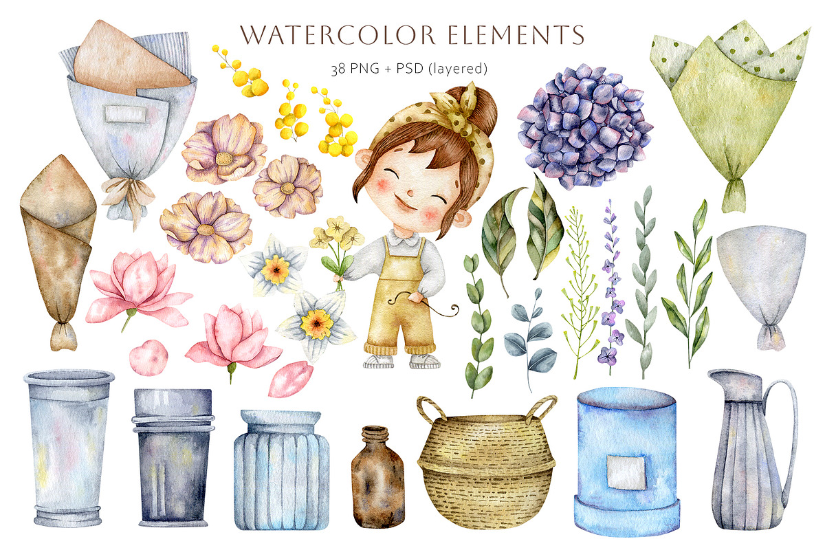 Flower shop, a Decorative Illustration by NellyaEgorova (Photo 2 of 8)