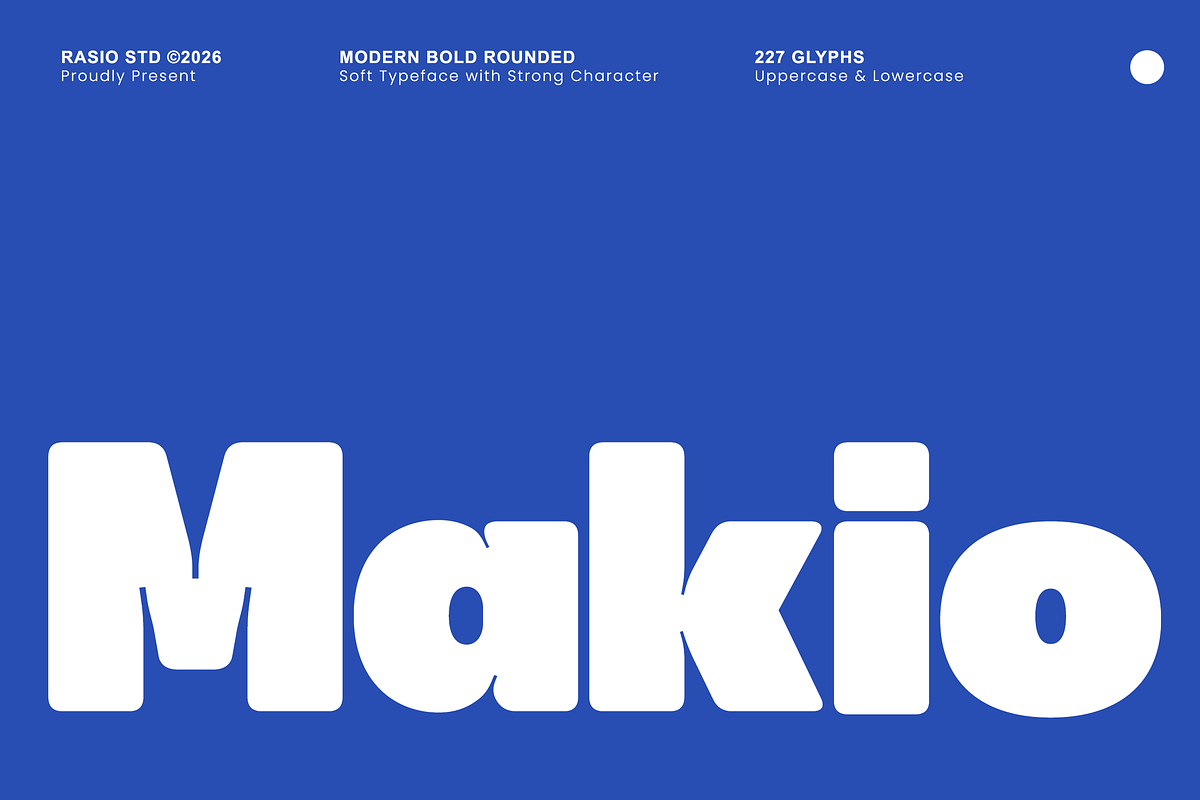 Makio Modern Bold Rounded Font, a Sans Serif Font by Rasio Studio (Photo 1 of 9)