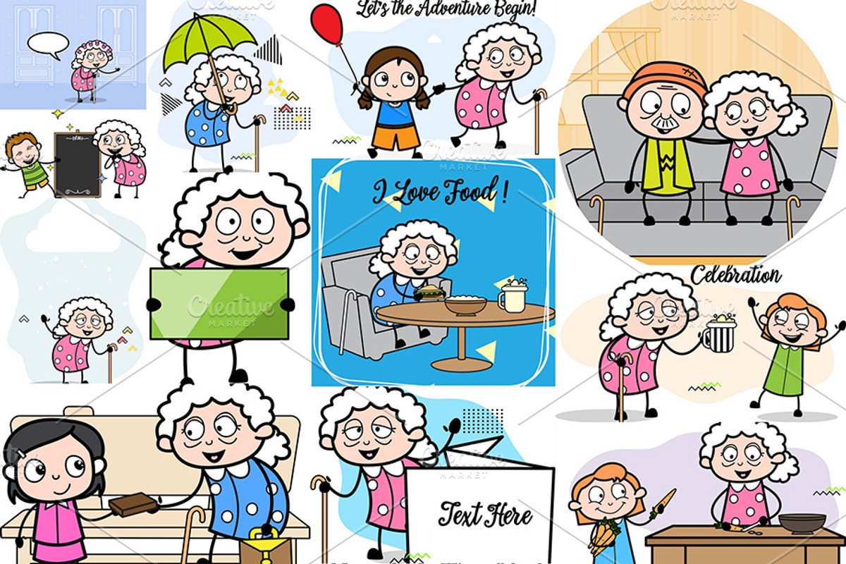 Grandmother ~ Cartoon Character Set, a Person Illustration by The Toon Company (Photo 9 of 12)