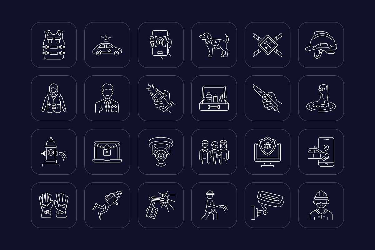 Security and Protection Icon Set, an Outline Icon by Prosymbols (Photo 6 of 7)