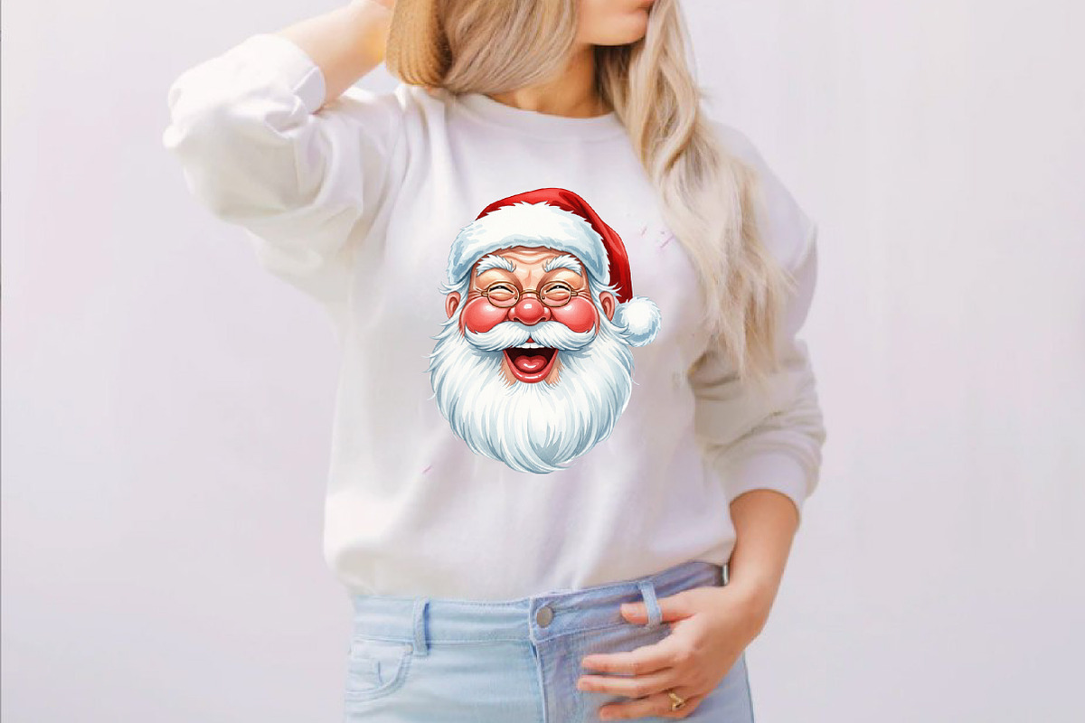 Watercolor Jolly Santa Faces Clipart, an Illustration by SVGArt (Photo 4 of 8)