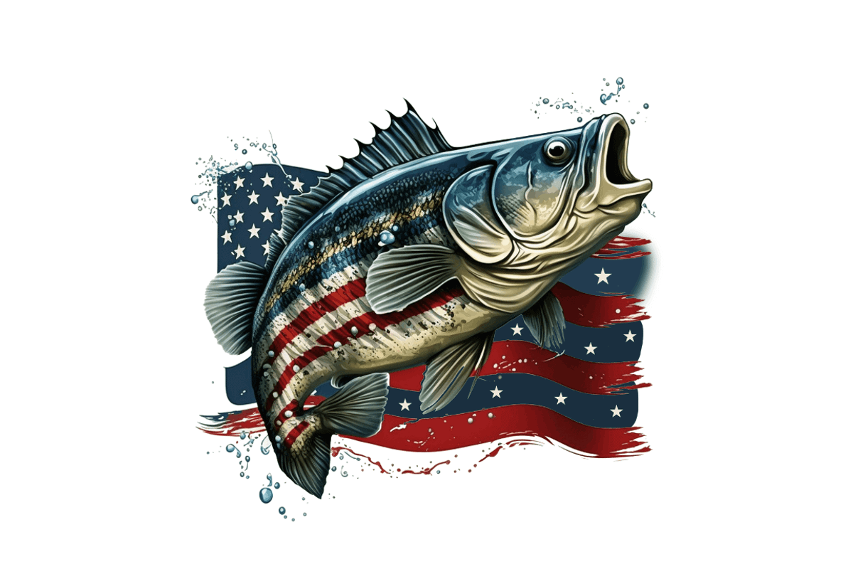 Fish American Flag Sublimation Clipa, an Object Graphic by Regulrcrative (Photo 7 of 7)