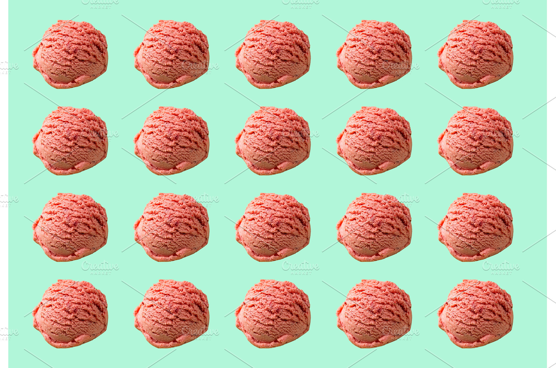 Ice cream ball isolated on color, a Food & Drink Photo by Yulia Furman