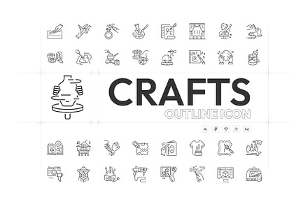 Arts and Crafts Icon Set, an Icon by Prosymbols