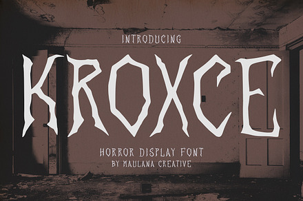 Kroxce Horror Display Font, a Handwritten Font by Maulana Creative