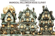 Whimsical Halloween House Clipart, an Illustration by designcity5 (Thumbnail 1 of 5)