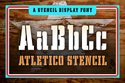 Atletico - Stencil font, a Slab Serif Font by SelfBuild Type (Thumbnail 1 of 11)
