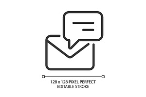 Speech bubble with envelope, an Outline Icon by IMG Visuals