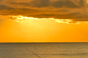 Sunset Fishing Silhouette by the Sea, a Nature Photo by bastera
