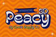 Peacy 3D, a Sans Serif Font by Craft Supply Co. (Thumbnail 1 of 8)