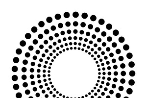 Black Abstract Dots Isolated On White Background In Technology Background, 3d Circles Illustration