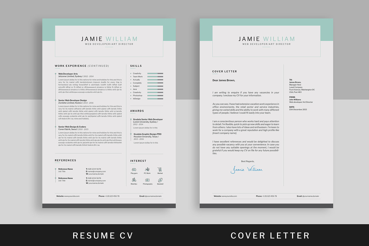 Clean Cv-Resume, a Resume Template by UX-group