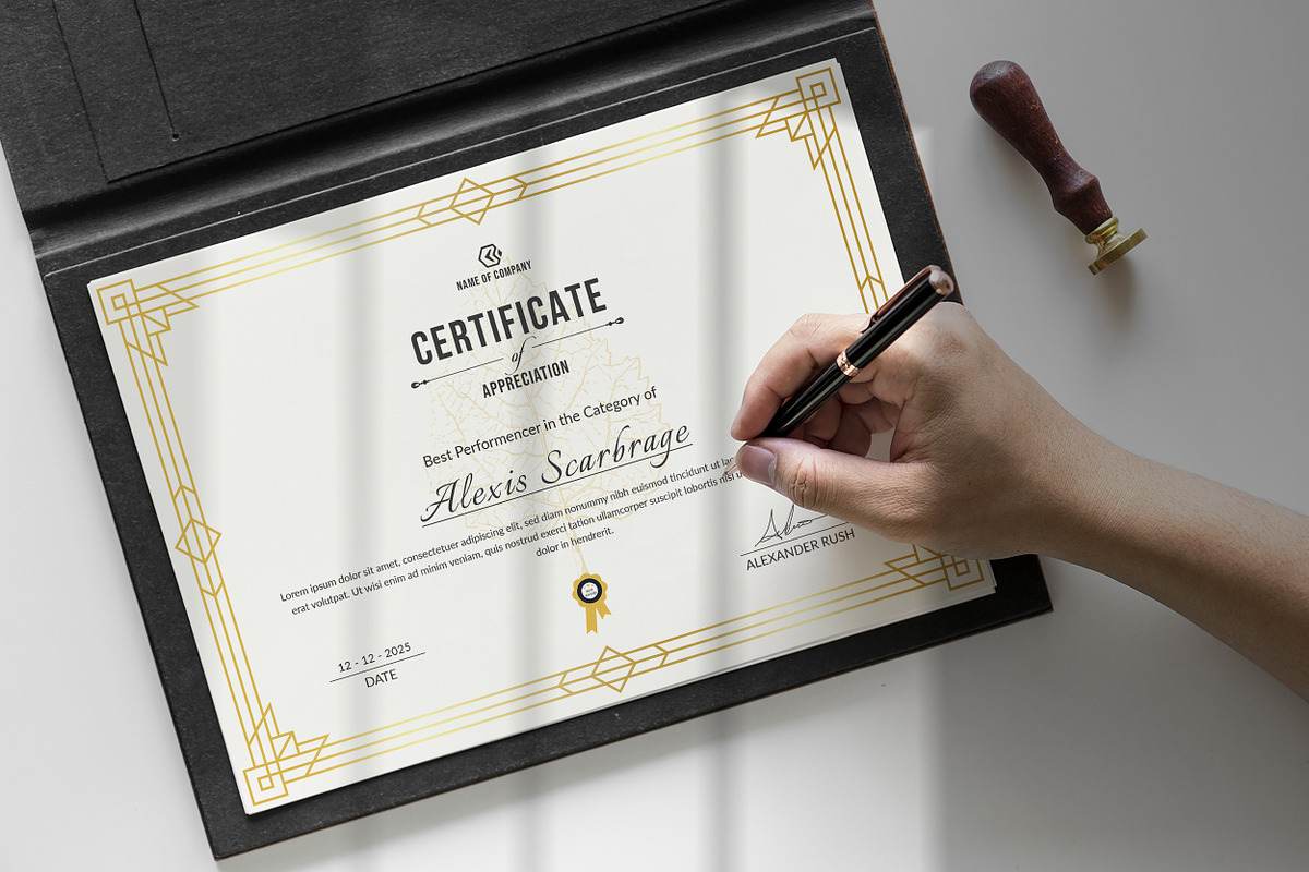 Certificate Template, a Stationery Template by ResumeDevisers (Photo 1 of 6)