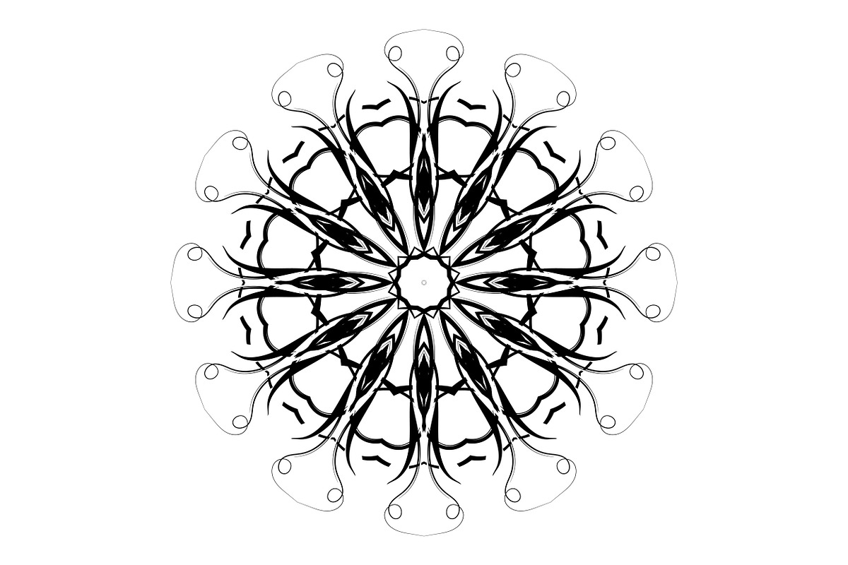 Black and White Mandala Patterns Set, a Decorative Illustration by NJ Himel (Photo 3 of 101)