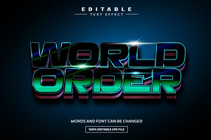 World Order 3D Editable Text Effect