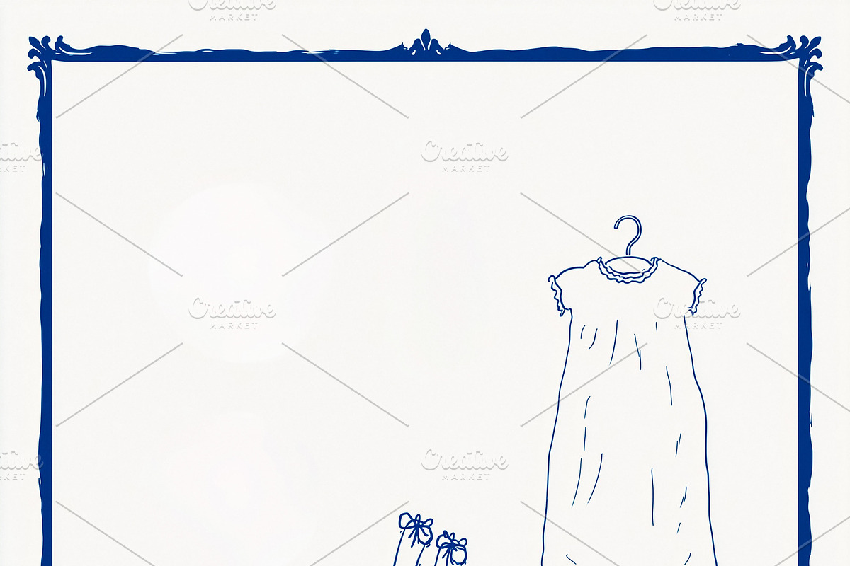 Baby awaiting items, pram, dress, and shoes illustration for new, an Illustration by Studio ANNA