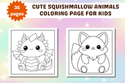Cute Squishmallow Coloring Page, an Animal Illustration by Salaly (Thumbnail 4 of 9)