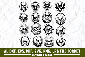 Halloween Crystal Skull Floating SVG, a Graphic by VectorArtPrintableDesign