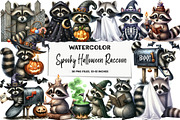 Watercolor Spooky Halloween Raccoon, an Illustration by DreamArtGraphic (Thumbnail 1 of 5)