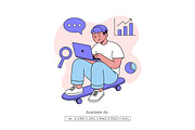 Digital Marketing Analytics, a Technology Illustration by Partikusi Design (Thumbnail 1 of 3)