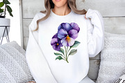 Watercolor Pansy Flowers Clipart, an Illustration by GatewayDesign (Thumbnail 5 of 6)