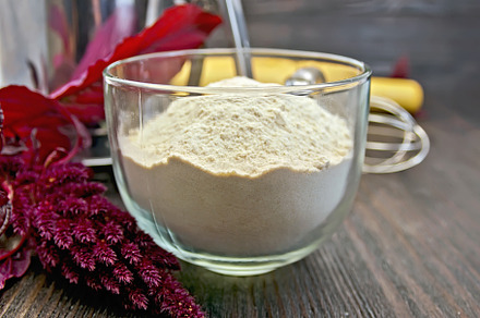 Flour amaranth in glass cup, a Food & Drink Photo by rezkrr