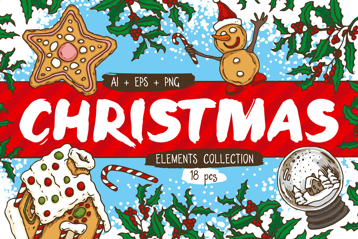 Christmas Elements Collection, an Illustration by DeepFuze (Photo 1 of 4)
