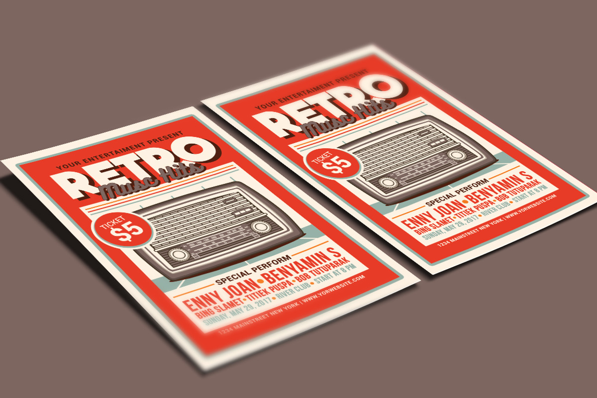 Retro Music Hits Flyer, a Flyer Template by Muhamad Iqbal hidayat (Photo 2 of 4)