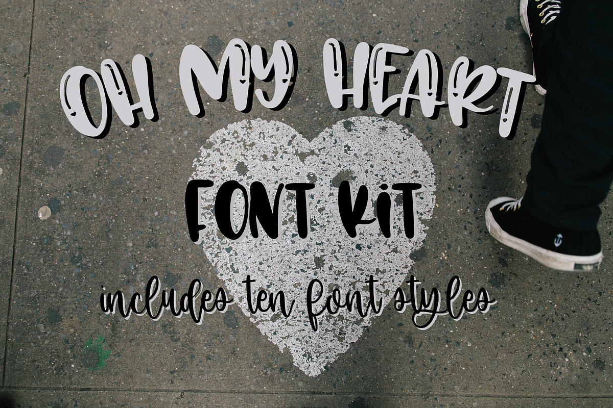 Oh My Heart Font Kit 10 Fonts