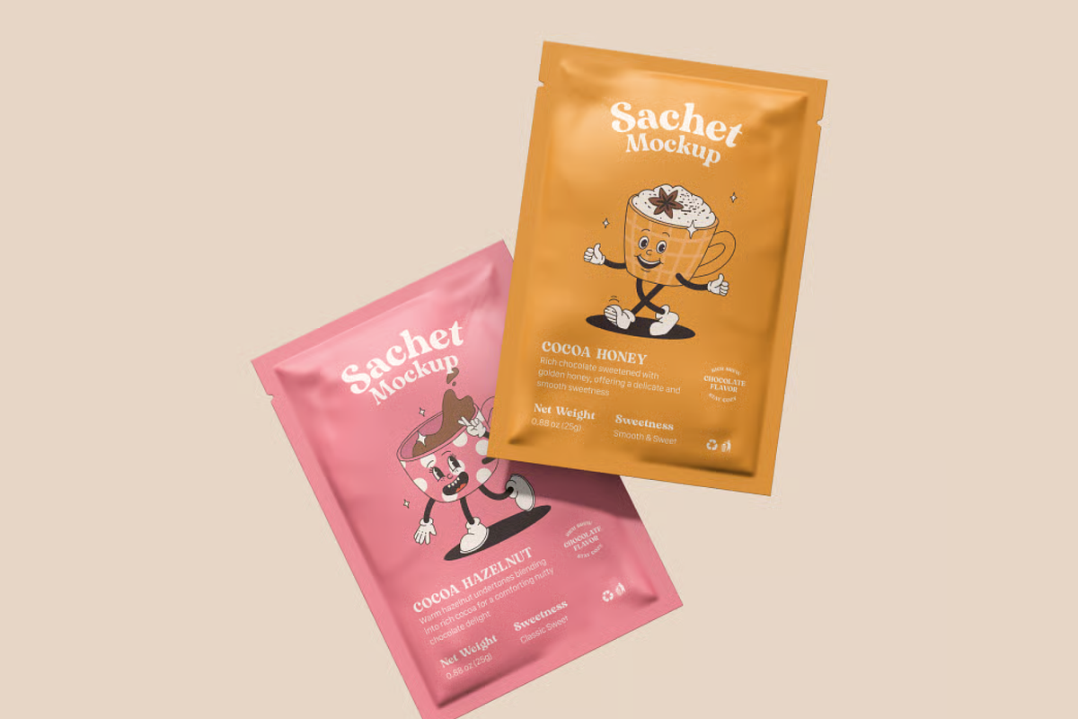 Drink Sachet Mockup, a Packaging Mockup by graphicsauce (Photo 4 of 4)