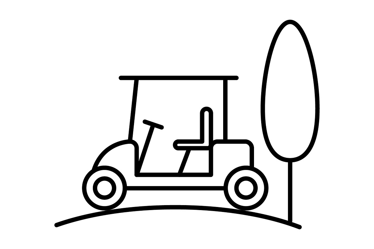 Golf Cart icon, an Outline Icon by Sumberpangan (Photo 4 of 5)