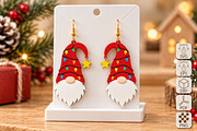 Christmas Gnome Earrings Laser Cut, an Object Graphic by Canvas Craft (Thumbnail 1 of 4)
