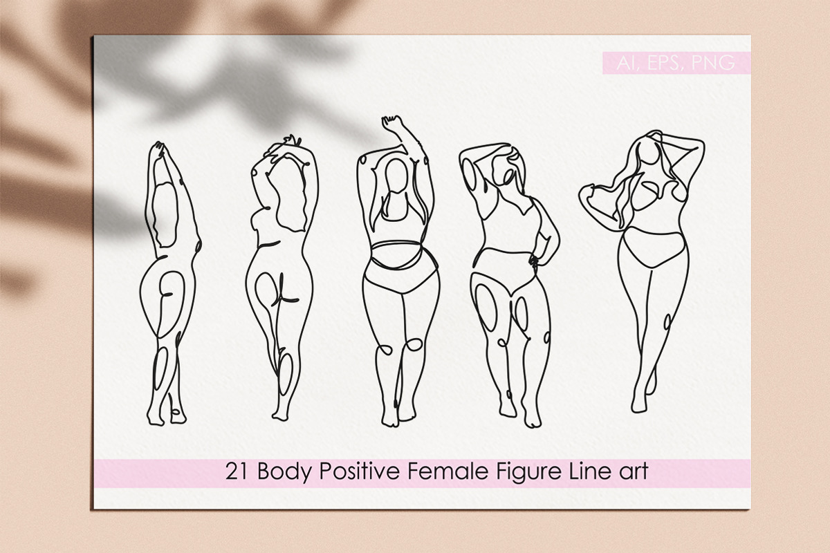 Body Positive Female Figure Line Art, a Person Illustration by velychko.ua (Photo 2 of 5)