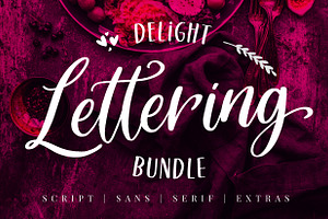 Delight Lettering Bundle, a Sans Serif Font by Konstantine Studio