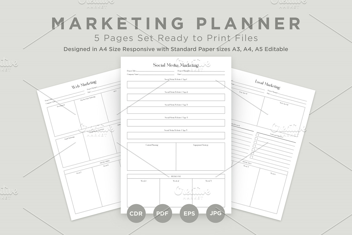 Marketing Planning Pages Set V-06, a Stationery Template by shahsoft (Photo 1 of 3)