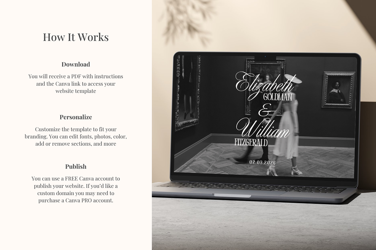 Canva Wedding Website Invitation, a Landing Page Template by GlamWebDesigns (Photo 7 of 7)